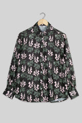 Vintage Black Floral Shirt For Women