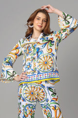 Exclusive Majolica Print Shirt For Women