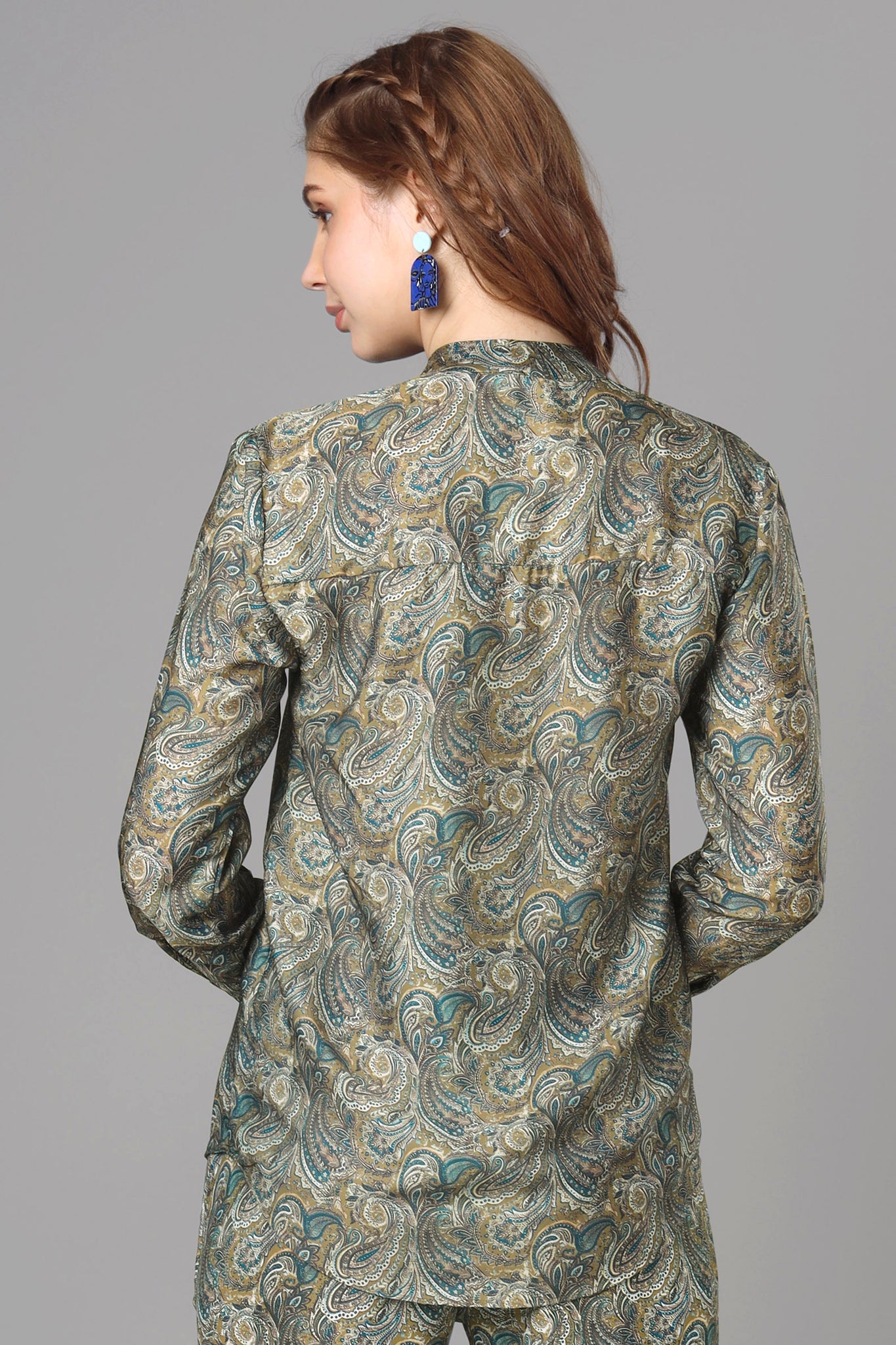 Bestselling Paisley Tie-Up Neck Shirt For Women