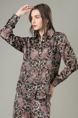 Glam Up Your Style: Black Floral Shirt For Women