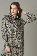 Old School Floral Styling Shirt For Women