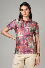 The Graphic Edition: Women's Short Sleeve Polo T-Shirt