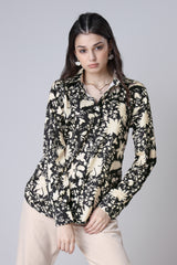 Black Floral Shirt For Women