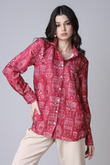 Women's Trendy Ethnic Collar Shirt