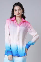 Women's Long Sleeve Ombre Shirt