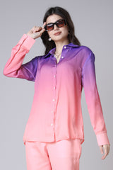 Women's Long Sleeve Ombre Shirt