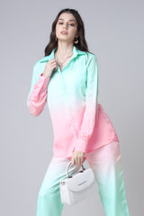 Women's Long Sleeve Ombre Shirt
