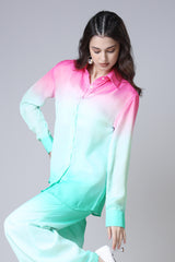 Women's Long Sleeve Ombre Shirt