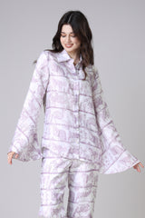 Toil Print Women's Bell Sleeve Comfort Fit Shirt