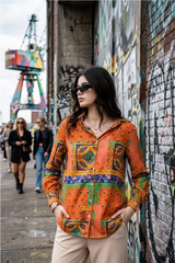 Orange Authentic Patterned Shirt