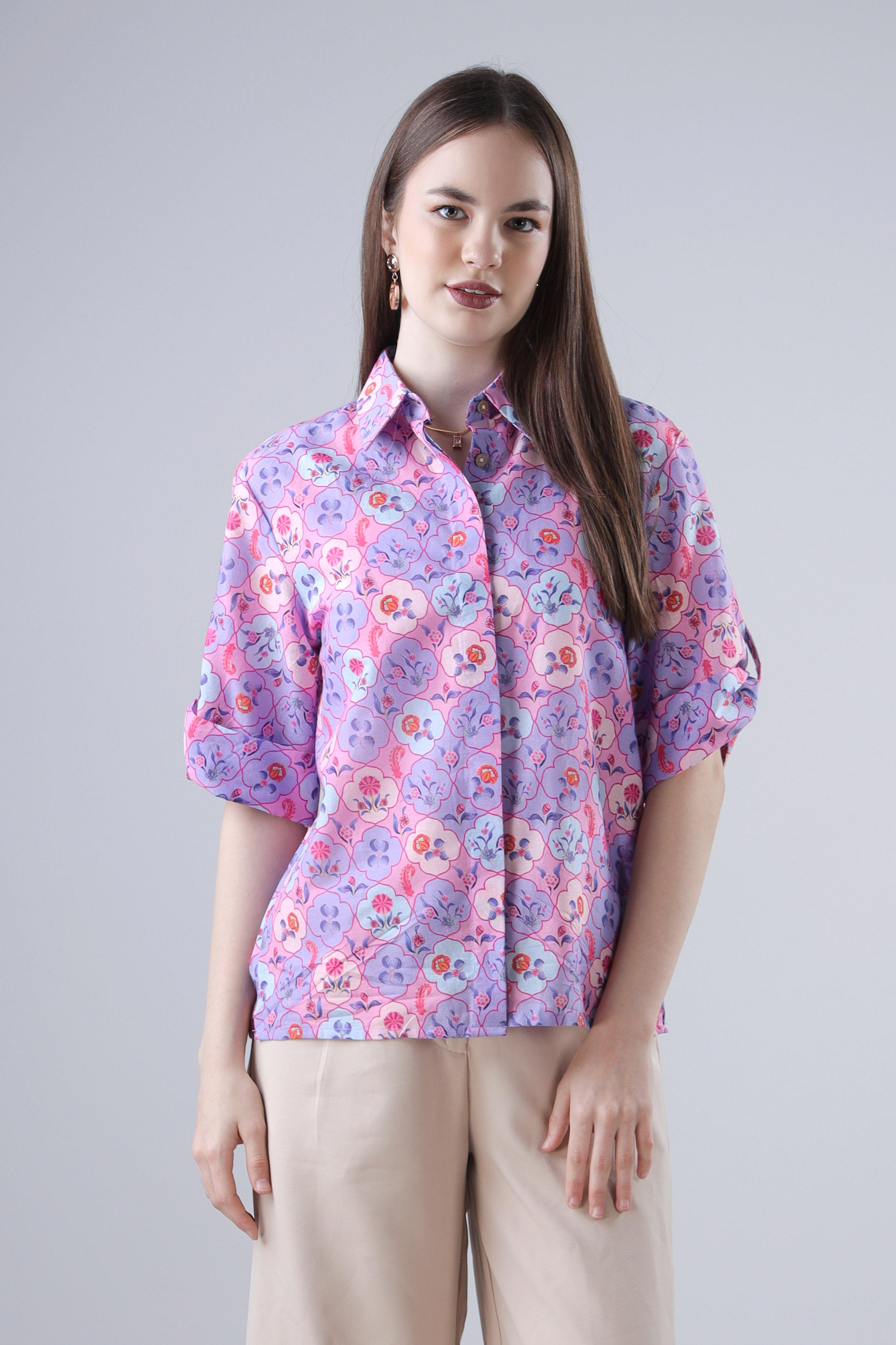 m*126【WIRROW】halfsleeveshirt dress Comfort fit cotton twill shirt with