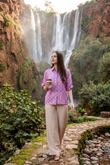 Seamless Mughal Print Roll Up Sleeve Cotton Shirt