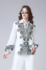 Pattern Play - Luxe Black And White Paisley Shirt
