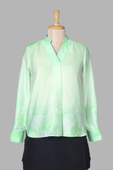 Trendy Ombre Dot High Low Hem Top For Women