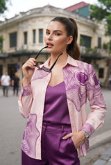Trendy Abstract Collar Neck Shirt For Women