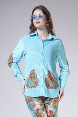 Luxe Velvet Womens Shirt - Perfect Statement Piece for Gatherings