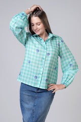 Beachy Cute Shell Print Shirt For Women