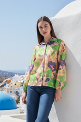 Bloom Check Womens Shirt - Bold Florals Meet Retro Vibes