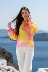 Sunset Splash Womens Shirt - Bold Hues, Instant Attention
