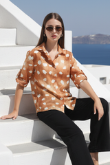 Cocoa Dot Womens Shirt - Minimal Print, Maximum Style