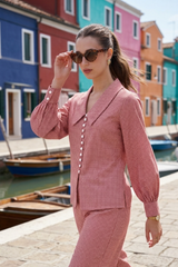 Vintage Button-Down Check Womens Shirt