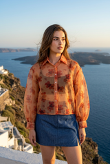 AmberFlame Womens Shirt 🍂☀️ – Golden Heat Vibe