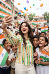 Threads of Freedom 🇮🇳🧵 Womens Tri-Color Shirt
