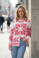 💗 Insta Favorite | Premium Majolica Print Womens LIVA Shirt