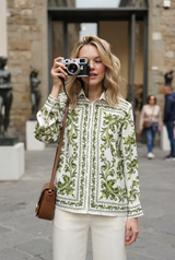 ✨ 2027 It Girl Pick | Majolica Print Luxe Womens Shirt