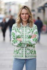 🍃 Fresh Edit | Designer Majolica Print Womens LIVA Shirt