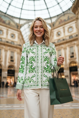 🍃 Fresh Edit | Designer Majolica Print Womens Shirt