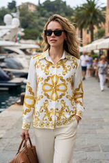 ✨ Rich Girl Energy | Premium Majolica Print Womens Shirt
