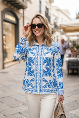 🚀 Hot Seller | Premium Majolica Print Womens Shirt