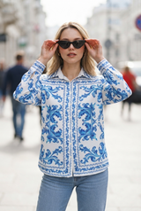 🚀 Hot Seller | Premium Majolica Print Womens LIVA Shirt
