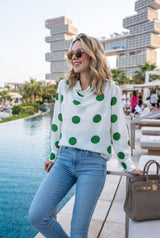 Cowl Neck Polka Dot Top For Women - Modern Muse Collection
