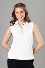 Exclusive Polo Sleeveless T-Shirt For Women