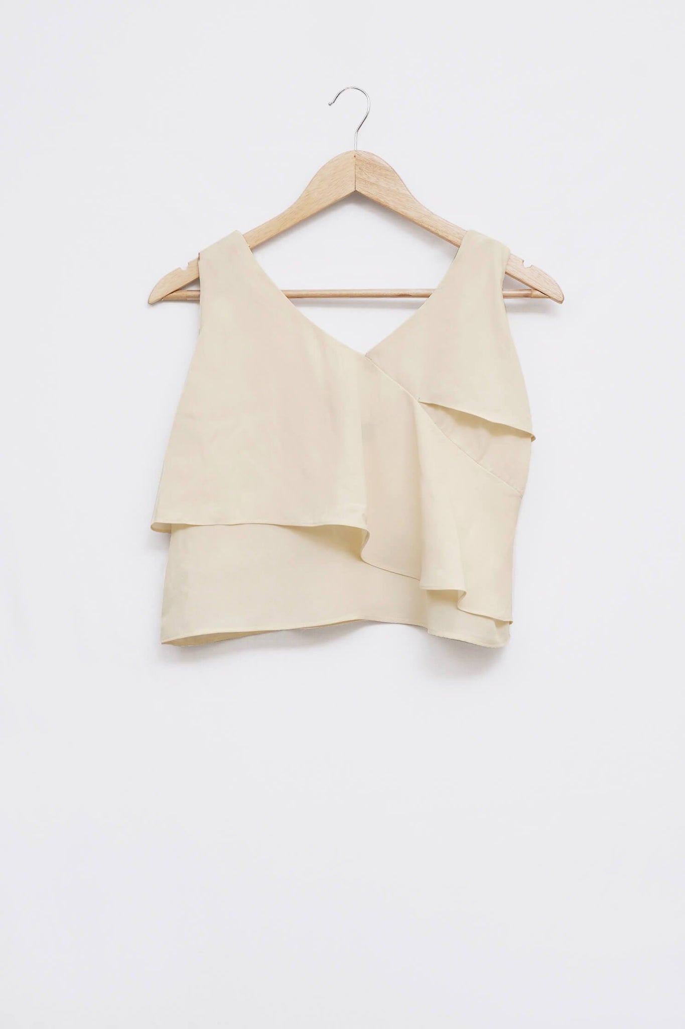 Cream Strappy Layered Detailed Back Top - neofaa.com