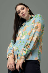 Floral Regular Fit Spread Collar Shirt