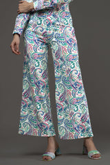 Paisley Regular Fit Zip Closure Bottom