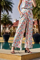 Floral Front Knot Side Panel Palazzo