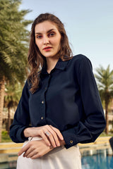 Navy Regular Fit Casual Shirt