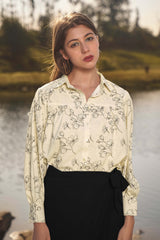 Floral Gathered Detail Casual Shirt