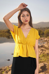 Nova Elasticted Waist Peplum Top