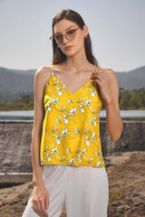 Floral Strappy V Neck Cami Top