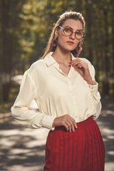 Cream Regular Fit Casual Shirt