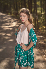 Floral Tie Up Waist Loose Fit shorts