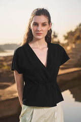 Nova Elasticted Waist Peplum Top