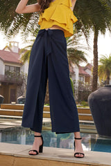 Navy Front Knot Side Panel Palazzo