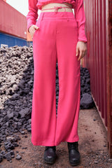 Fiery Rose Pink Flared Bottom