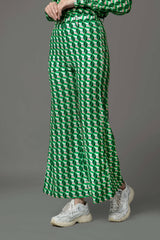 Geometric Regular Fit Zip Closure Bottom